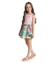 Conjunto Blusa Alça Com Saia Infantil Trick Nick Rosa