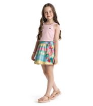 Conjunto Blusa Alça Com Saia Infantil Trick Nick Rosa Conjunto Blusa Alça Com Saia Infantil Trick Nick Rosa