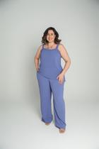 Conjunto Blusa Assimétrica e Calça Pantalona Azul Conjunto Blusa Assimétrica e Calça Pantalona Azul