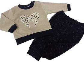 Conjunto Blusa Bordada Plush Calça Moletinho Chuquinha 2914 Conjunto Blusa Bordada Plush Calça Moletinho Chuquinha 2914