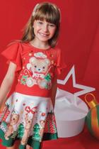 Conjunto blusa boxy e saia ursinha natal kukiê