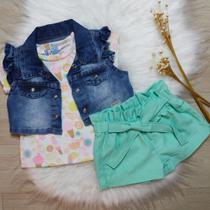 Conjunto Blusa com Colete com Shorte Verde