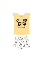 Conjunto blusa com glitter e shorts panda Conjunto blusa com glitter e shorts panda