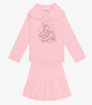 Conjunto Blusa com Gola e Saia Trick Nick Rosa Conjunto Blusa com Gola e Saia Trick Nick Rosa