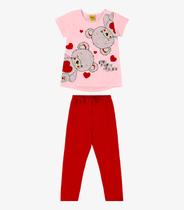 Conjunto Blusa Com Legging Ursinhos Rovi Kids Rosa