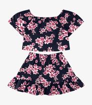 Conjunto Blusa com Saia Cotton Rovi Kids Azul Conjunto Blusa com Saia Cotton Rovi Kids Azul
