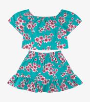 Conjunto Blusa com Saia Cotton Rovi Kids Verde Conjunto Blusa com Saia Cotton Rovi Kids Verde