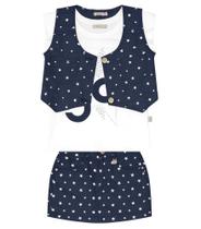 Conjunto blusa com saia e colete trick nick