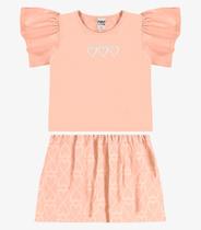 Conjunto Blusa Com Saia Infantil Rovi Kids Rosa Conjunto Blusa Com Saia Infantil Rovi Kids Rosa