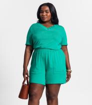 Conjunto Blusa Com Short Viscotorcion Secret Glam Verde