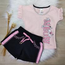 Conjunto Blusa com Shorte Rosa com Preto