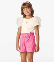 Conjunto Blusa com Shorts cotton leve Trick Nick Off White