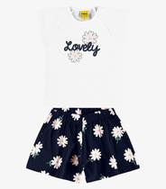 Conjunto Blusa com Shorts Cotton Rovi Kids Branco Conjunto Blusa com Shorts Cotton Rovi Kids Branco