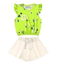 Conjunto Blusa Com Shorts Floral Menina Kids Conjunto Blusa Com Shorts Floral Menina Kids