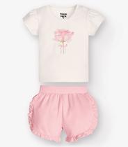 Conjunto Blusa com Shorts Menina Trick Nick Bege Conjunto Blusa com Shorts Menina Trick Nick Bege