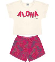 Conjunto Blusa Com Shorts Rovitex Kids Bege