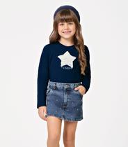 Conjunto Blusa com Shorts Saia Jeans Trick Nick Azul Conjunto Blusa com Shorts Saia Jeans Trick Nick Azul