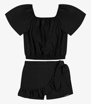 Conjunto Blusa Com Shorts Saia Trick Nick Preto