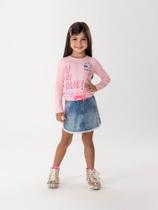 Conjunto Blusa com Sorts Saia Jeans Momi Conjunto Blusa com Sorts Saia Jeans Momi