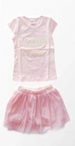Conjunto blusa contton e saia, tamanho 02 Conjunto blusa contton e saia, tamanho 02