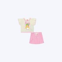 Conjunto Blusa Cropped Abacaxi Lovely E Shorts-Saia Infantil Menina Mundo Cinti 12561 Offwhite Conjunto Blusa Cropped Abacaxi Lovely E Shorts-Saia Infantil Menina Mundo Cinti 12561 Offwhite