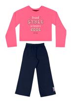 Conjunto Blusa Cropped e Calça Infantil Menina Bee Loop