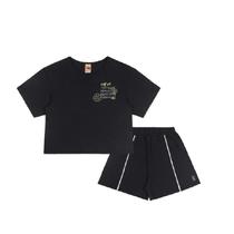 Conjunto Blusa Cropped E Shorts Menina Juvenil Efeito Relevo Conjunto Blusa Cropped E Shorts Menina Juvenil Efeito Relevo