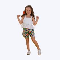 Conjunto Blusa de Alcinha e Shorts Estampado Infantil Menina Precoce 5499 Conjunto Blusa de Alcinha e Shorts Estampado Infantil Menina Precoce 5499