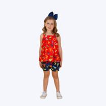 Conjunto Blusa de Alcinha e Shorts Estampado Infantil Menina Precoce 5537 Conjunto Blusa de Alcinha e Shorts Estampado Infantil Menina Precoce 5537