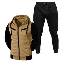 Conjunto Blusa de Frio Com Capuz e Ziper + Calça Moletom