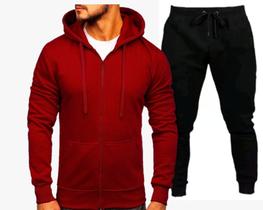 Conjunto Blusa De Frio Moletom De Zíper Casaco Com Capuz Masculino Feminino