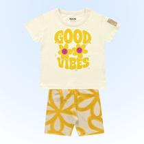 Conjunto Blusa E Bermuda Ciclista Em Fakini Cor:Off WhiteTamanho:1