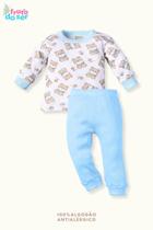 Conjunto Blusa e Calça Bebê Canelado Estampado Unissex