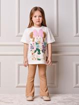 Conjunto Blusa e Calça Canelada Flare Minnie Floral Animê Conjunto Blusa e Calça Canelada Flare Minnie Floral Animê