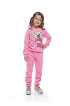 Conjunto Blusa E Calça Infantil Menina Ursinha Feliz