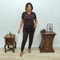 Conjunto Blusa e Calça Jogger Lisa Moletinho Plus Size -