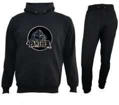 Conjunto Blusa E Calça Moletom Pantera Negra Wakanda Para Sempre Infantil E Adulto