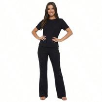 Conjunto Blusa E Calça Pantalona Moletinho Leve Verão Inverno Conjunto Blusa E Calça Pantalona Moletinho Leve Verão Inverno