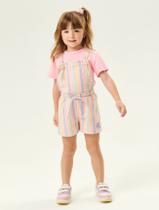 Conjunto Blusa E Jardineira Listrada Rosa Abrange Conjunto Blusa E Jardineira Listrada Rosa Abrange