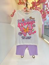 Conjunto Blusa e Legging Borboleta Strass Momi