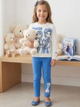 Conjunto Blusa e Legging Princesa Frozen Strass Bimbi Conjunto Blusa e Legging Princesa Frozen Strass Bimbi