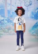 Conjunto blusa e legging strass branca de neve animê