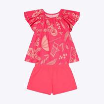 Conjunto Blusa e Manga Babadinho e Shorts Infantil Feminino Kyly 1000231