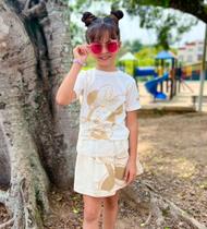 Conjunto blusa e saia corpinho minnie strass animê