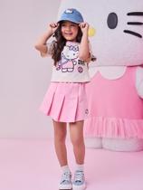 Conjunto blusa e saia de pregas hello kitty tenista momi