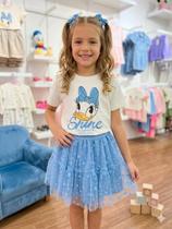 Conjunto Blusa e Saia de Tule Shorts Margarida Shine Momi
