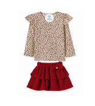Conjunto Blusa e Saia em Plush Pingo LelêTam.3 Conjunto Blusa e Saia em Plush Pingo LelêTam.3