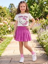 Conjunto Blusa e Saia Shorts Laise Hello Kitty Strass Momi