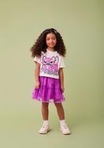 Conjunto Blusa e Saia Tule Borboleta Angel do Stitch Momi