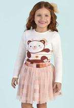 Conjunto Blusa e Saia Tule Estampado Mon Sucré Conjunto Blusa e Saia Tule Estampado Mon Sucré